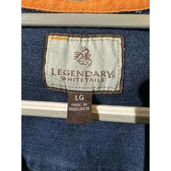 Legendary Whitetails Denim Button Shirt Shacket L Long Sleeve Utility Workwear - Picture 7 of 8